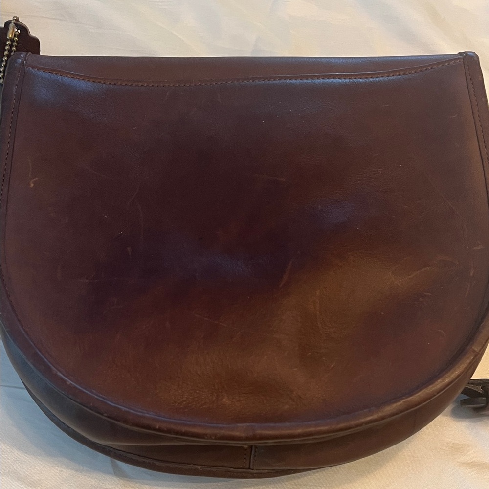 Vintage NYC 1980’sCoach Brown Leather Crossbody Riding Bag original papers & tag - Picture 12 of 16